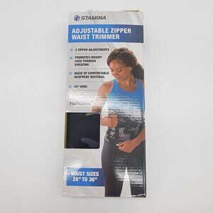 Stamina Waist Trimmer Adjustable Zipper Women Black 10" Wide, Waist 28 to 36"